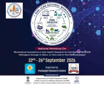 DHR-ICMR Sponsored ‘National Workshop on Biomedical Innovations in One Health Research for Combating MDR/XDR Pathogens Through In-Silico, In-Vitro and In-Vivo Methodologies'